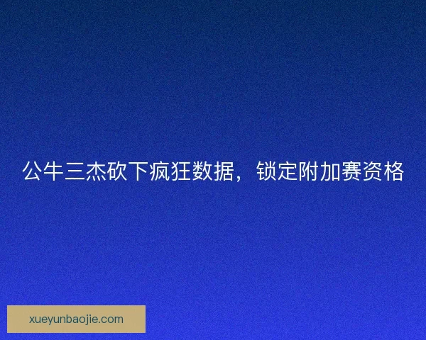公牛三杰砍下疯狂数据，锁定附加赛资格